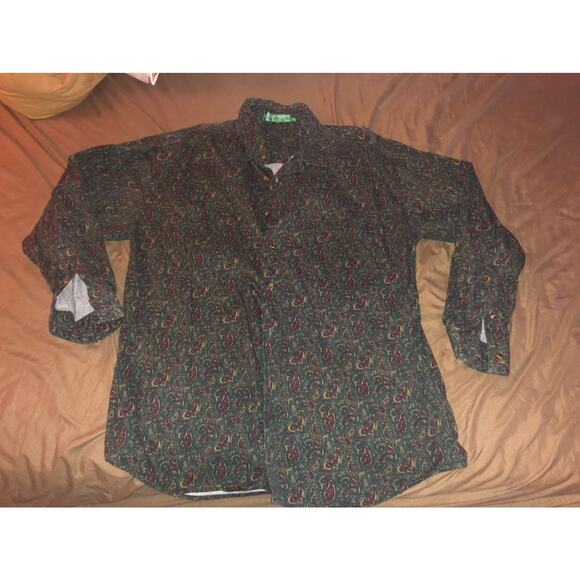 Vintage Mens Paisley Button Up Shirt XL - Picture 3 of 6
